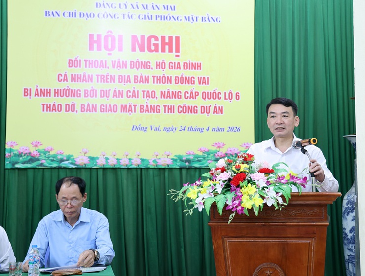 Xuân Mai đối thoại, vận động hộ gia đình, cá nhân thôn Đồng Vai bàn giao sớm mặt bằng phục vụ thi công dự án Quốc lộ 6- Ảnh 2.