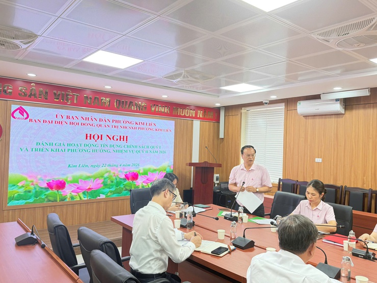 Ban đại diện Hội đồng quản trị Ngân hàng Chính sách xã hội phường Kim Liên triển khai đánh giá hoạt động tín dụng quý I và triển khai phương hướng, nhiệm vụ quý II năm 2026- Ảnh 2.