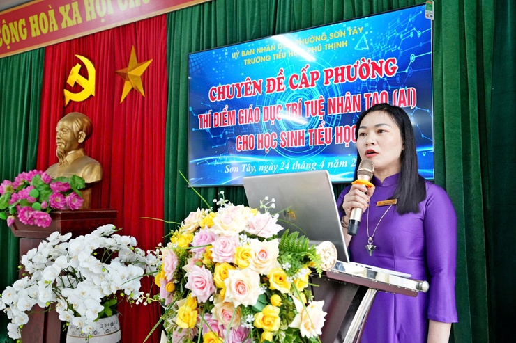 SƠN TÂY TỔ CHỨC CHUYÊN ĐỀ THÍ ĐIỂM GIÁO DỤC TRÍ TUỆ NHÂN TẠO (AI) CHO HỌC SINH TIỂU HỌC- Ảnh 3.