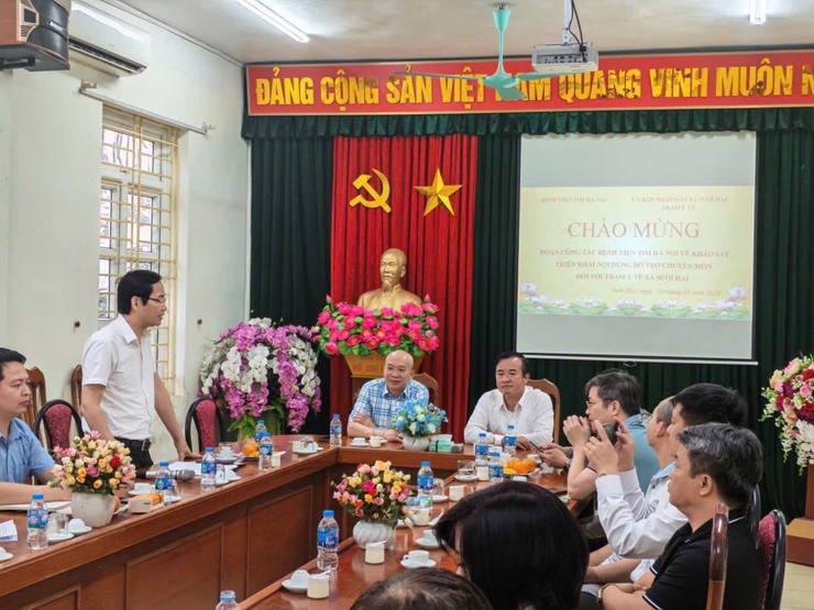 Xã Suối Hai khảo sát, thống nhất nội dung hỗ trợ chuyên môn với Bệnh viện Tim Hà Nội- Ảnh 3.