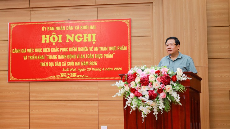 Xã Suối Hai tổ chức hội nghị đánh giá khắc phục “điểm nghẽn” về an toàn thực phẩm và triển khai Tháng hành động năm 2026- Ảnh 1.