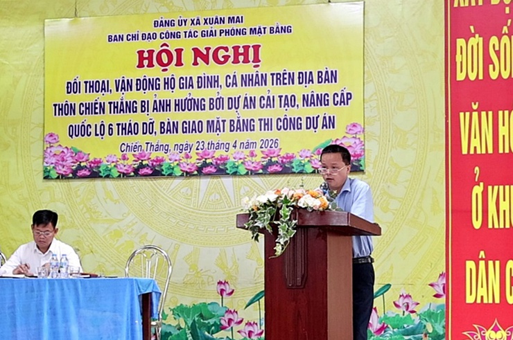 Xuân Mai đối thoại, vận động bàn giao mặt bằng dự án Quốc lộ 6 với hộ gia đình, cá nhân thôn Xuân Mai, Chiến Thắng- Ảnh 12.