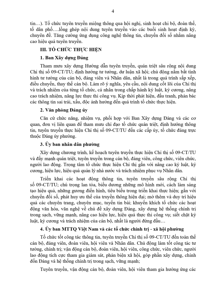 Hướng dẫn Tuyên truyền thực hiện Chỉ thị số 09-CT/TU, ngày 23/3/2026 của Ban Thường vụ Thành ủy- Ảnh 4.