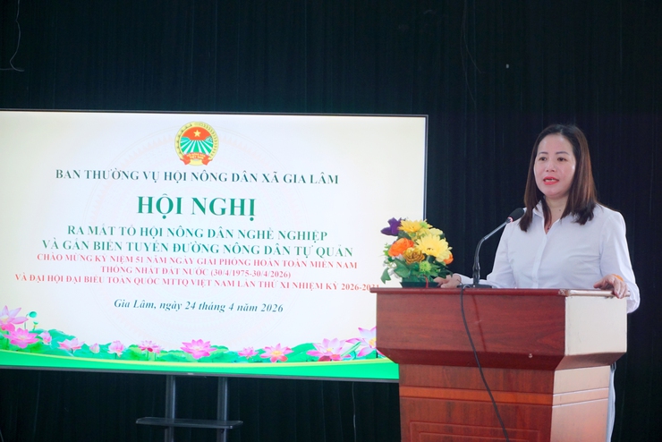 HND xã Gia Lâm ra mắt Tổ hội nông dân nghề nghiệp, Câu lạc bộ nông dân bảo vệ môi trường và gắn biển tuyến đường nông dân tự quản “Sáng – Xanh – Sạch – Đẹp – Văn minh”- Ảnh 7.