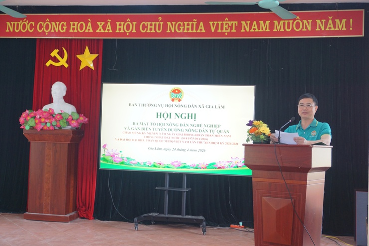 HND xã Gia Lâm ra mắt Tổ hội nông dân nghề nghiệp, Câu lạc bộ nông dân bảo vệ môi trường và gắn biển tuyến đường nông dân tự quản “Sáng – Xanh – Sạch – Đẹp – Văn minh”- Ảnh 3.