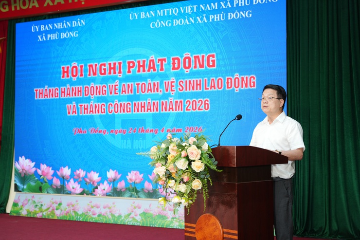 Hội nghị phát động tháng hành động an toàn, vệ sinh lao động và tháng công nhân xã Phù Đổng năm 2026.- Ảnh 2.