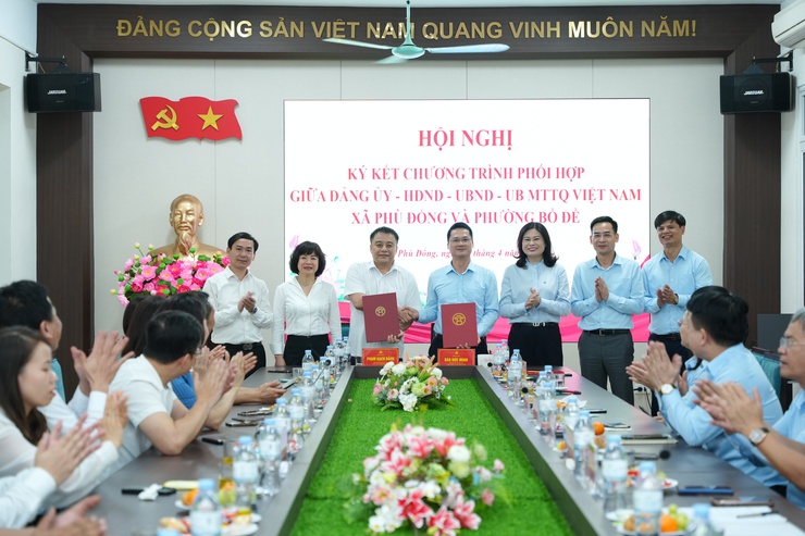 HỘI NGHỊ KÝ KẾT CHƯƠNG TRÌNH PHỐI HỢP GIỮA XÃ PHÙ ĐỔNG VÀ PHƯỜNG BỒ ĐỀ- Ảnh 4.