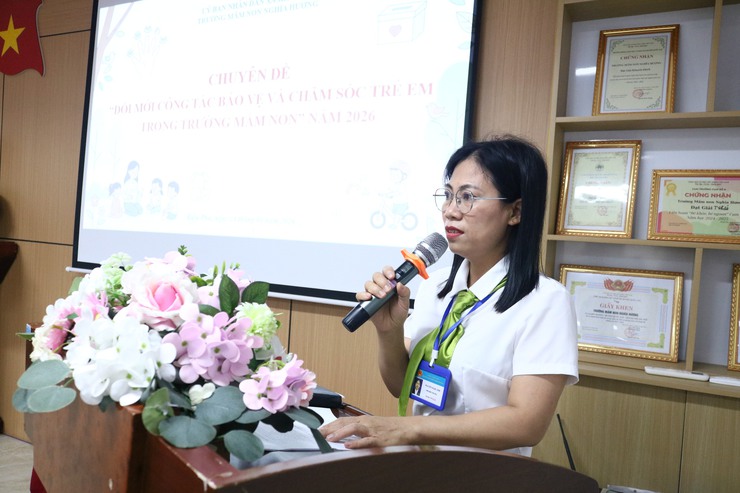 Trường mầm non Nghĩa Hương xã Kiều Phú tổ chức hội nghị chuyên đề "Đổi mới công tác bảo vệ và chăm sóc trẻ em trong Trường Mầm non" năm 2026- Ảnh 2.