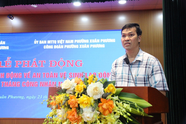UBND phường Xuân Phương tổ chức Lễ phát động Tháng hành động về An toàn, vệ sinh lao động và Tháng Công nhân năm 2026- Ảnh 3.