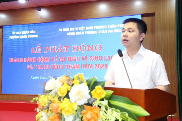 UBND phường Xuân Phương tổ chức Lễ phát động Tháng hành động về An toàn, vệ sinh lao động và Tháng Công nhân năm 2026- Ảnh 5.