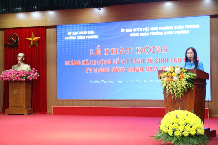 UBND phường Xuân Phương tổ chức Lễ phát động Tháng hành động về An toàn, vệ sinh lao động và Tháng Công nhân năm 2026- Ảnh 8.