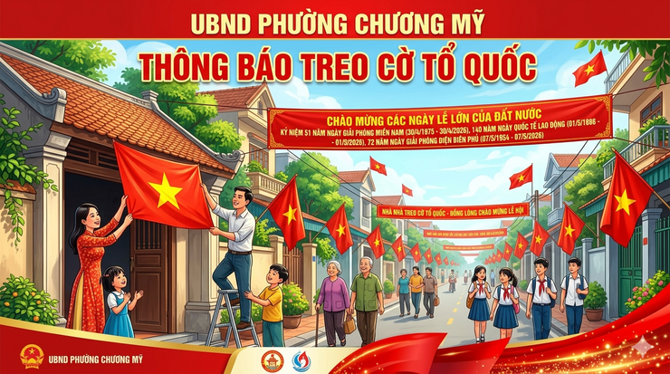 Thông báo treo cờ Tổ quốc chào mừng kỷ niệm 51 năm Ngày Giải phóng miền Nam 30/4; 140 năm ngày Quôc tế lao động 1/5; 72 năm Ngày Giải phóng Điện Biên Phủ 7/5- Ảnh 1.