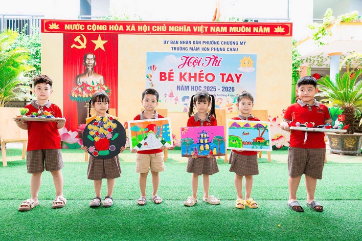 Hội thi “Bé khéo tay” Trường Mầm non Phụng Châu năm học 2025–2026- Ảnh 14.