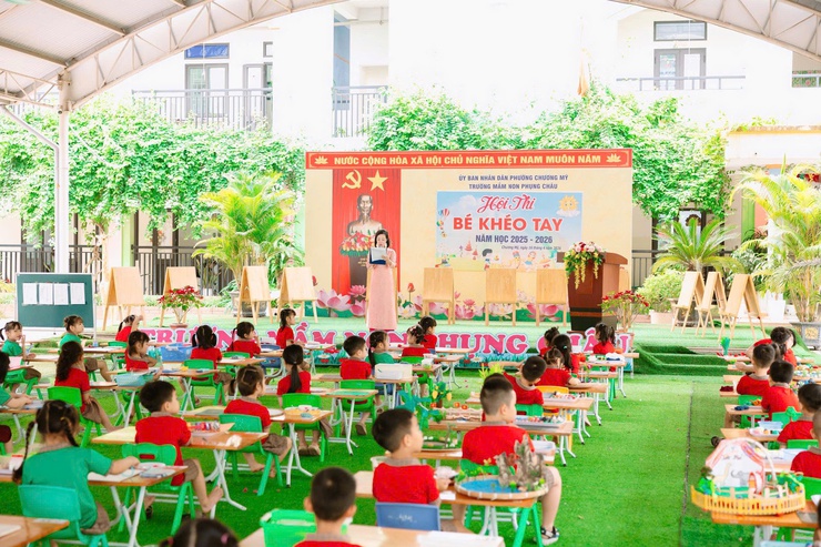 Hội thi “Bé khéo tay” Trường Mầm non Phụng Châu năm học 2025–2026- Ảnh 4.