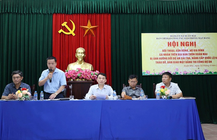 Xuân Mai đối thoại, vận động bàn giao mặt bằng dự án Quốc lộ 6 với hộ gia đình, cá nhân thôn Xuân Mai, Chiến Thắng- Ảnh 6.