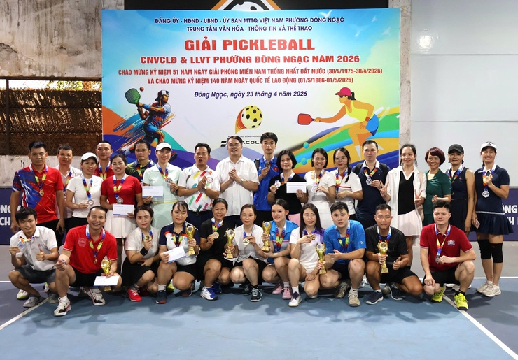 Sôi nổi Giải Pickleball khối Công nhân viên chức và Lực lượng vũ trang phương Đông Ngac năm 2026- Ảnh 10.