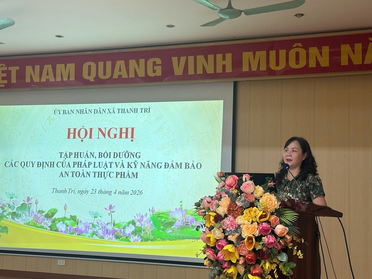 XÃ THANH TRÌ TỔ CHỨC TẬP HUẤN NÂNG CAO KIẾN THỨC AN TOÀN THỰC PHẨM NĂM 2026- Ảnh 1.