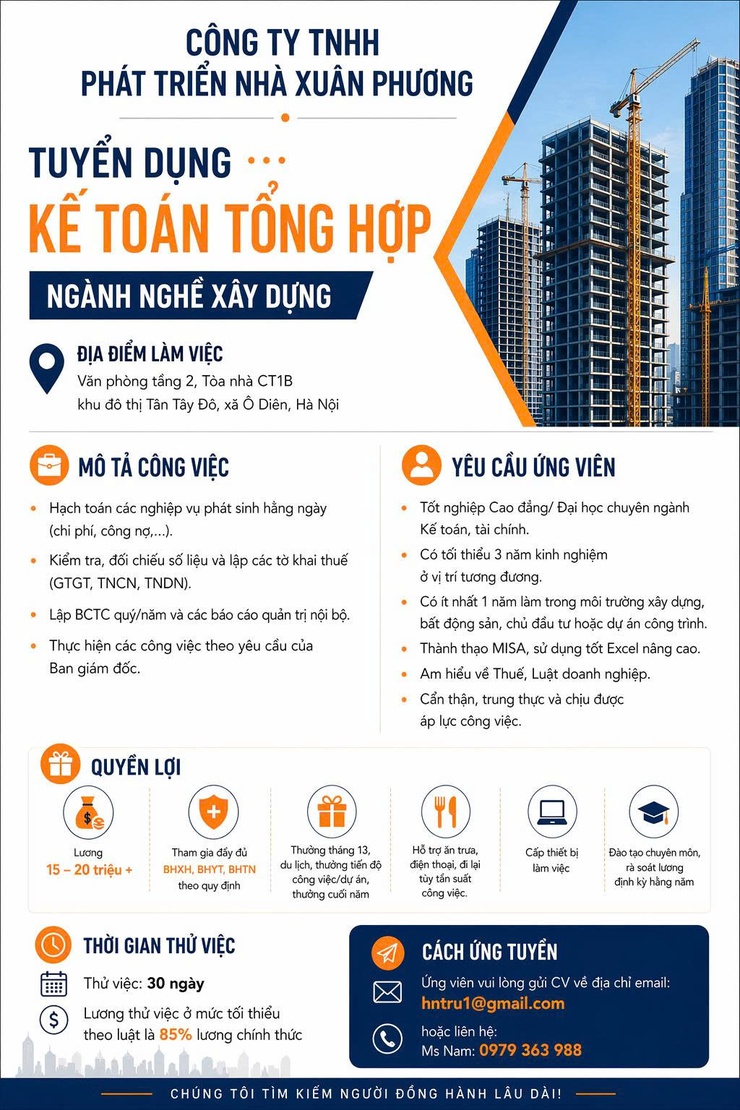 Thông báo tuyển dụng lao động- Ảnh 1.