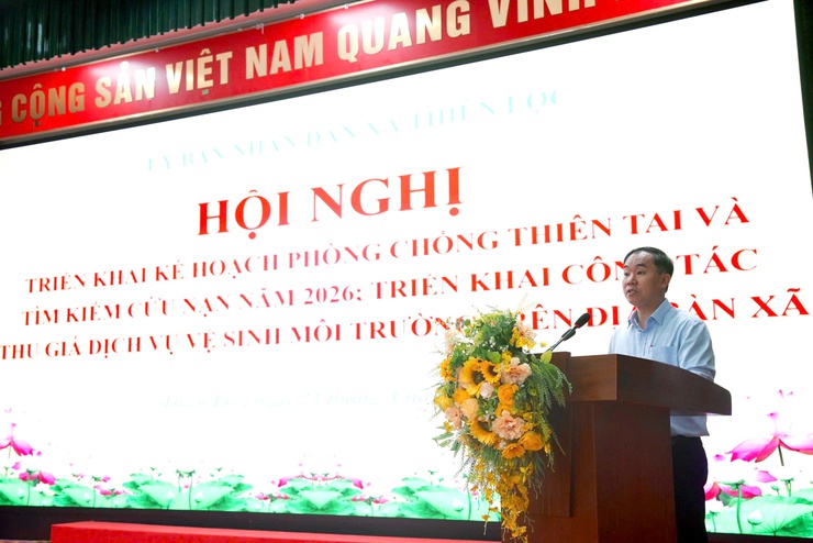 Hội nghị triển khai Kế hoạch phòng chống thiên tai và tìm kiếm cứu nạn năm 2026; triển khai công tác thu giá dịch vụ vệ sinh môi trường trên địa bàn xã- Ảnh 9.