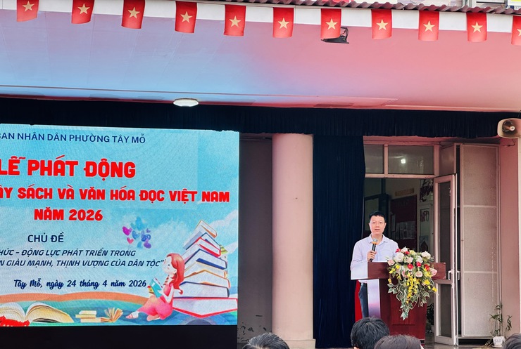 Phường Tây Mỗ tổ chức Lễ phát động hưởng ứng Ngày Sách và Văn hóa đọc Việt Nam lần thứ V năm 2026: Lan tỏa tri thức trong kỷ nguyên mới- Ảnh 3.