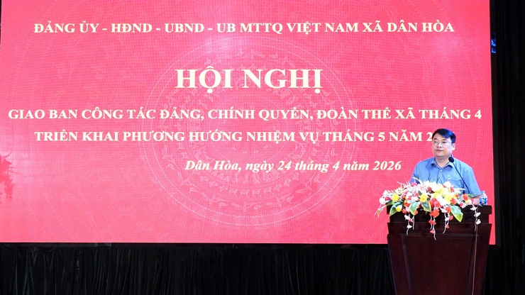 ĐẢNG ỦY XÃ DÂN HÒA TỔ CHỨC HỘI NGHỊ GIAO BAN THÁNG 4 NĂM 2026: NHIỀU KẾT QUẢ TÍCH CỰC TRÊN CÁC LĨNH VỰC- Ảnh 2.