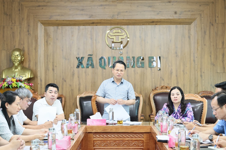 UBND xã Quảng Bị tổ chức Hội nghị Ban chỉ đạo thực hiện nhiệm vụ bồi thường, hỗ trợ và tái định cư Dự án cải tạo, nâng cấp đê tả Bùi, hữu Đáy- Ảnh 1.