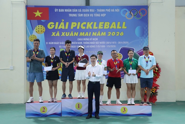 Sôi nổi giải Pickleball xã Xuân Mai năm 2026 chào mừng các ngày lễ lớn- Ảnh 11.