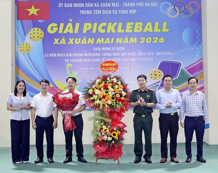 Sôi nổi giải Pickleball xã Xuân Mai năm 2026 chào mừng các ngày lễ lớn- Ảnh 2.