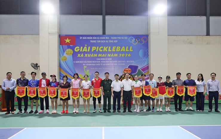 Sôi nổi giải Pickleball xã Xuân Mai năm 2026 chào mừng các ngày lễ lớn- Ảnh 3.