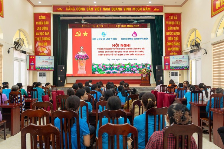 Hội LHPN xã Ứng Thiên tổ chức hội nghị tuyên truyền tín dụng chính sách và pháp luật về bình đẳng giới, phòng chống bạo lực gia đình năm 2026- Ảnh 2.