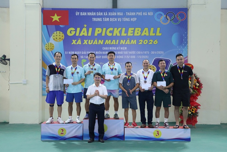 Sôi nổi giải Pickleball xã Xuân Mai năm 2026 chào mừng các ngày lễ lớn- Ảnh 8.