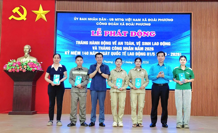 Xã Đoài Phương sôi nổi lễ phát động hưởng ứng Tháng công nhân, Tháng hành động về An toàn vệ sinh lao động và Hội thao CNVCLĐ năm 2026- Ảnh 2.