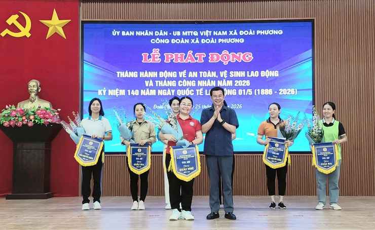 Xã Đoài Phương sôi nổi lễ phát động hưởng ứng Tháng công nhân, Tháng hành động về An toàn vệ sinh lao động và Hội thao CNVCLĐ năm 2026- Ảnh 16.