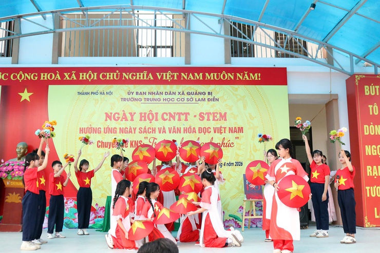 Trường THCS Lam Điền: Ngày hội công nghệ thông tin - STEM- Ảnh 2.