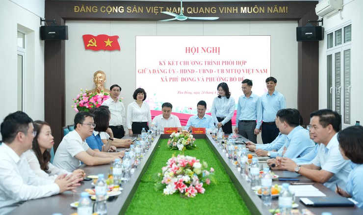 PHƯỜNG BỒ ĐỀ - XÃ PHÙ ĐỔNG KẾT NGHĨA, KÝ CHƯƠNG TRÌNH PHỐI HỢP TOÀN DIỆN- Ảnh 6.