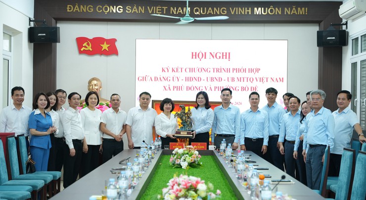 PHƯỜNG BỒ ĐỀ - XÃ PHÙ ĐỔNG KẾT NGHĨA, KÝ CHƯƠNG TRÌNH PHỐI HỢP TOÀN DIỆN- Ảnh 12.