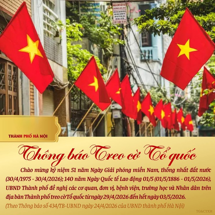Thông báo treo cờ Tổ quốc - Ảnh 1.