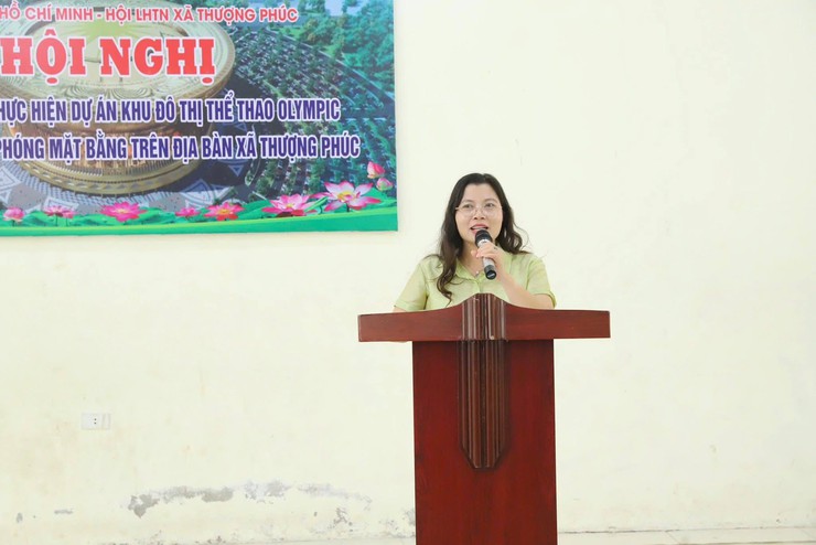 Hơn 100 đoàn viên thanh niên xã Thượng Phúc được tuyên truyền công tác giải phóng mặt bằng thực hiện Dự án Khu đô thị thể thao Olympic - Ảnh 1.