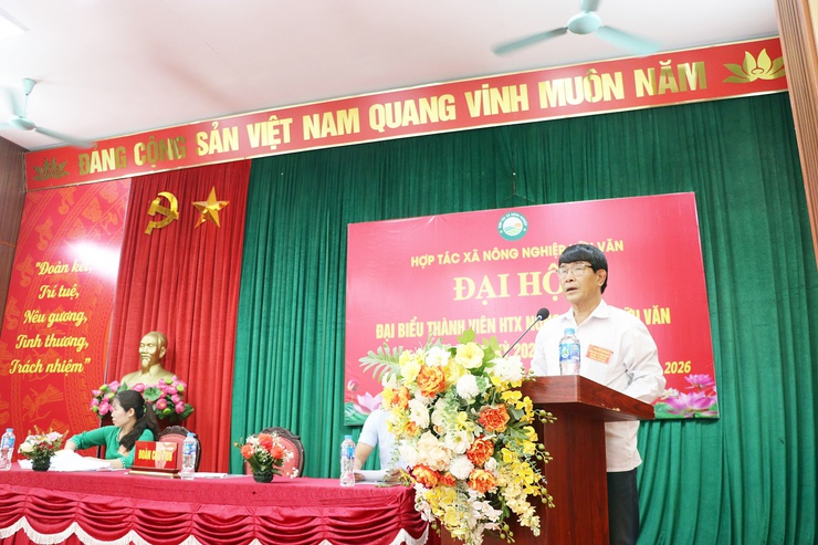 Hợp tác xã Nông nghiệp Hữu Văn tổ chức Đại hội đại biểu thành viên nhiệm kỳ 2026–2031 thành công tốt đẹp- Ảnh 1.