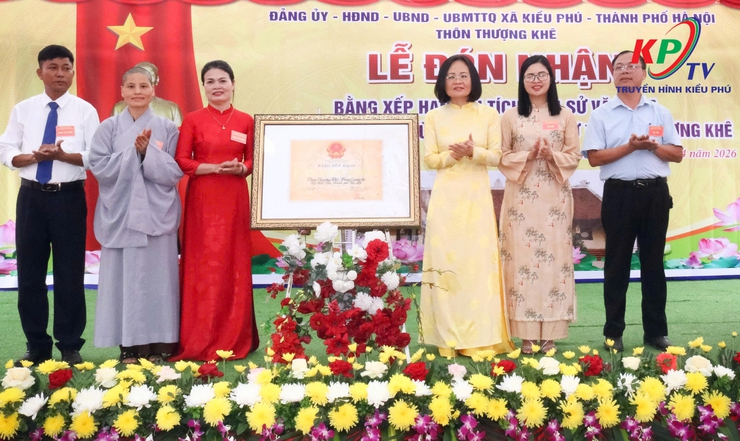 Thôn Thượng Khê tổ chức Lễ đón Bằng công nhận Di tích lịch sử cấp thành phố chùa Hưng Quang - Ảnh 4.