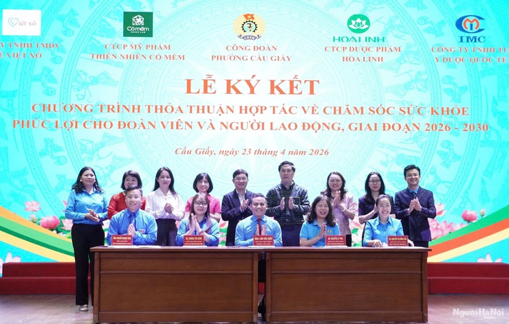CÔNG ĐOÀN PHƯỜNG CẦU GIẤY KÝ KẾT CHƯƠNG TRÌNH HỢP TÁC CHĂM SÓC SỨC KHỎE, PHÚC LỢI CHO NGƯỜI LAO ĐỘNG GIAI ĐOẠN 2026-2030: Mở rộng phúc lợi – nâng cao chất lượng đời sống đoàn viên- Ảnh 3.