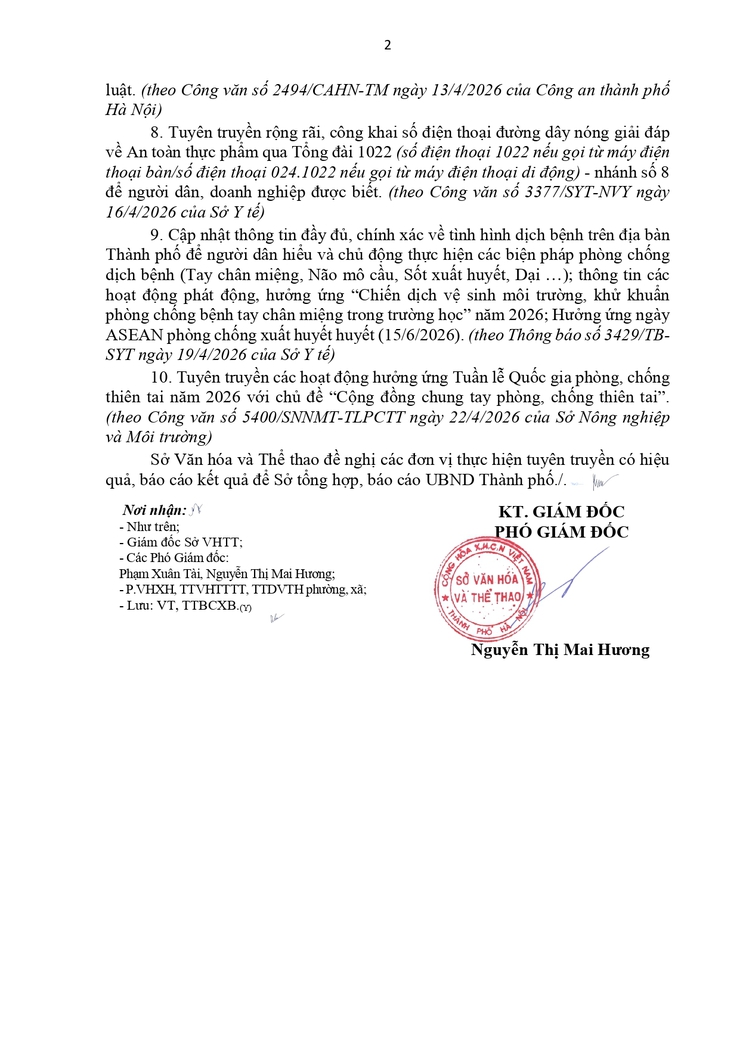 Công văn 2373/SVHTT-TTBCXB ngày 24/04/2026 của UBND Thành phố Hà Nội về việc triển khai tuyên truyền nội dung thông tin cơ sở Tuần 17- Ảnh 2.