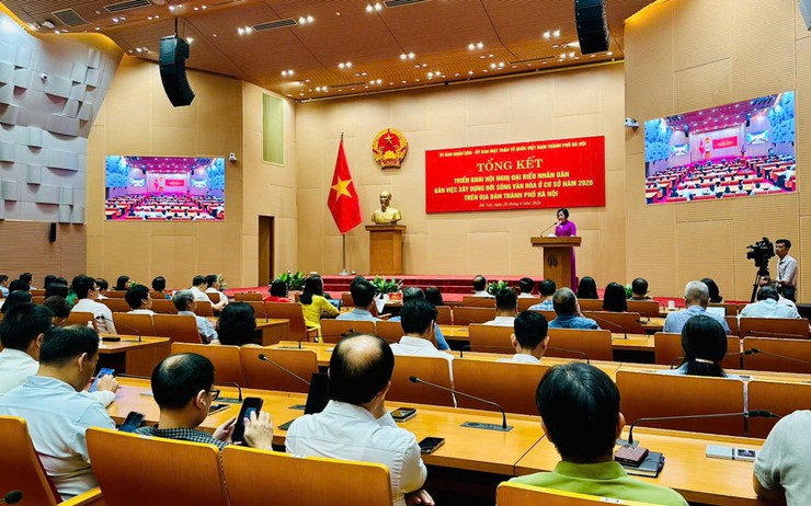 Phường Tùng Thiện tham dự trực tuyến hội nghị tổng kết xây dựng đời sống văn hóa cơ sở năm 2026- Ảnh 3.