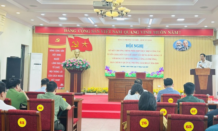 PHƯỜNG VĂN MIẾU - QUỐC TỬ GIÁM TỔ CHỨC HỘI NGHỊ KÝ KẾT CHƯƠNG TRÌNH PHỐI HỢP CÔNG TÁC TUYÊN GIÁO, DÂN VẬN GIAI ĐOẠN 2026 - 2030- Ảnh 5.