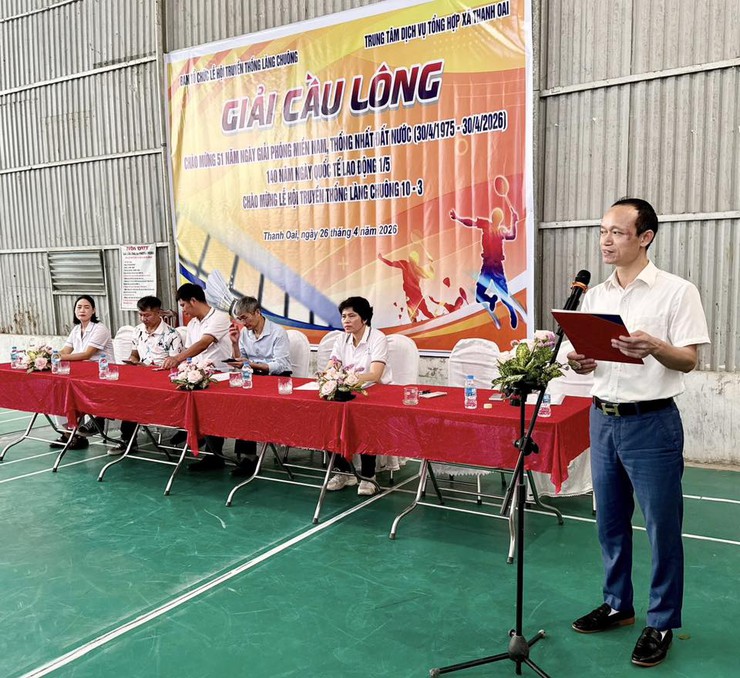 SÔI NỔI GIẢI CẦU LÔNG XÃ THANH OAI MỪNG LỄ HỘI LÀNG CHUÔNG 10/3, CHÀO MỪNG KỶ NIỆM 51 NĂM NGÀY GIẢI PHÓNG MIỀN NAM (30/4/1975 - 30/4/2026) VÀ 140 NĂM NGÀY QUỐC TẾ LAO ĐỘNG (1/5/1886 - 1/5/2026)- Ảnh 3.