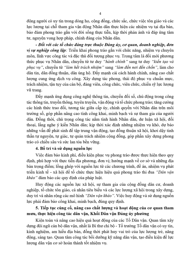 Kế hoạch Tổ chức quán triệt và triển khai thực hiện Chỉ thị số 10-CT/TU, ngày 25/3/2026 của Ban Thường vụ Thành ủy Hà Nội về "Nâng cao chất lượng, hiệu quả phong trào thi đua Dân vận khéo trong tình hình mới"- Ảnh 4.