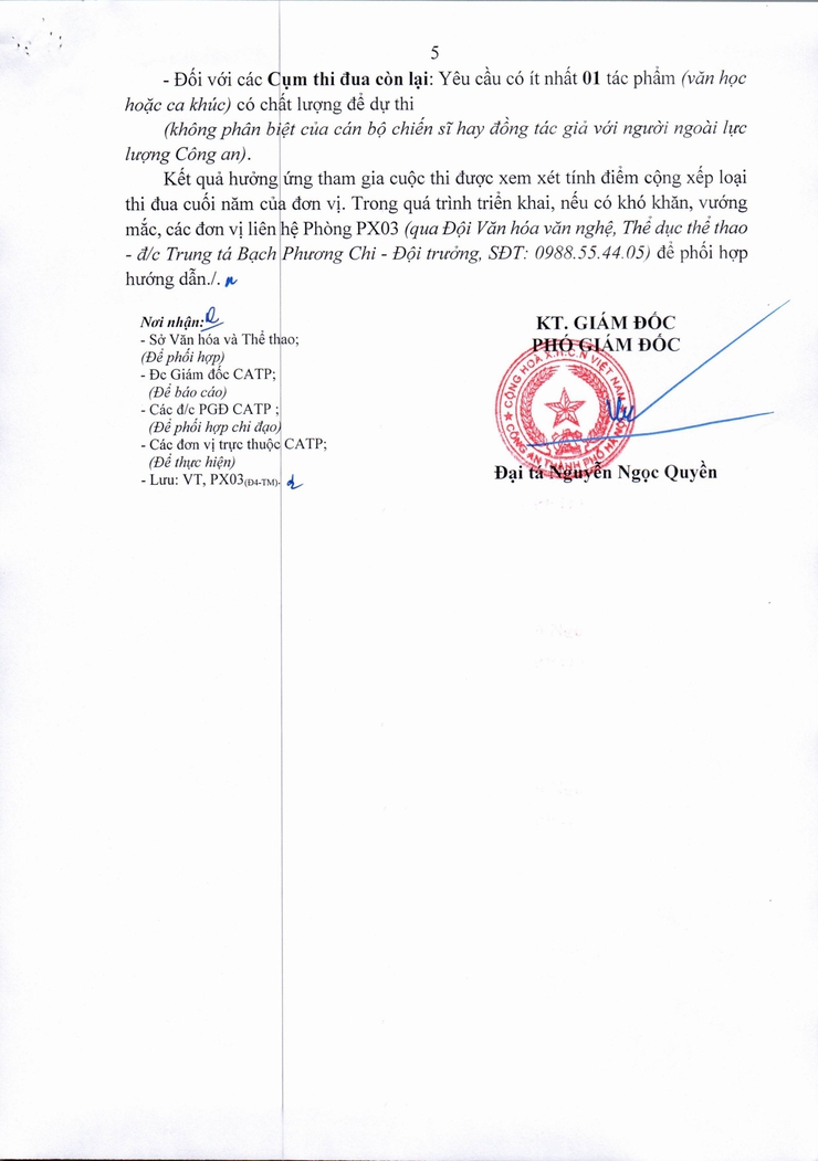 UBND phường Phú Diễn công khai Kế hoạch tổ chức Cuộc thi sáng tác văn học, ca khúc với chủ đề 