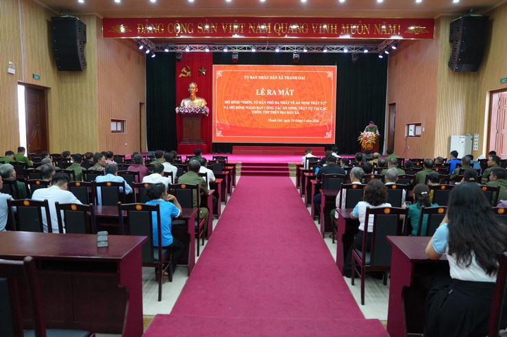 Thanh Oai ra mắt mô hình "Thôn, TDP Ba nhất về an ninh trật tự" và mô hình "Giao ban công tác an ninh, trật tự tại các thôn, TDP"- Ảnh 1.