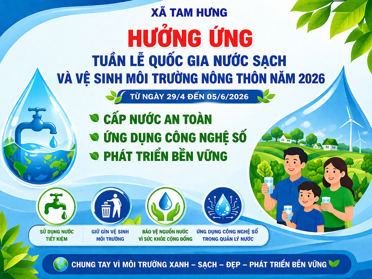 Tam Hưng hưởng ứng Tuần lễ Quốc gia Nước sạch và Vệ sinh môi trường nông thôn năm 2026- Ảnh 1.
