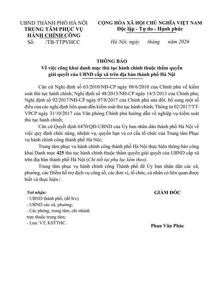 Công khai danh mục thủ tục hành chính thuộc thẩm quyền giải quyết của UBND cấp xã trên địa bàn thành phố Hà Nội- Ảnh 1.
